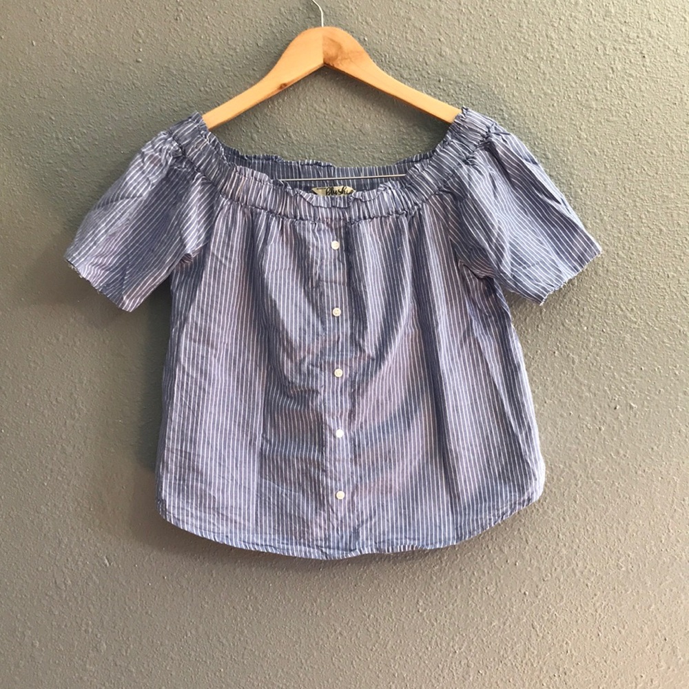 Off Shoulder Striped Tunic